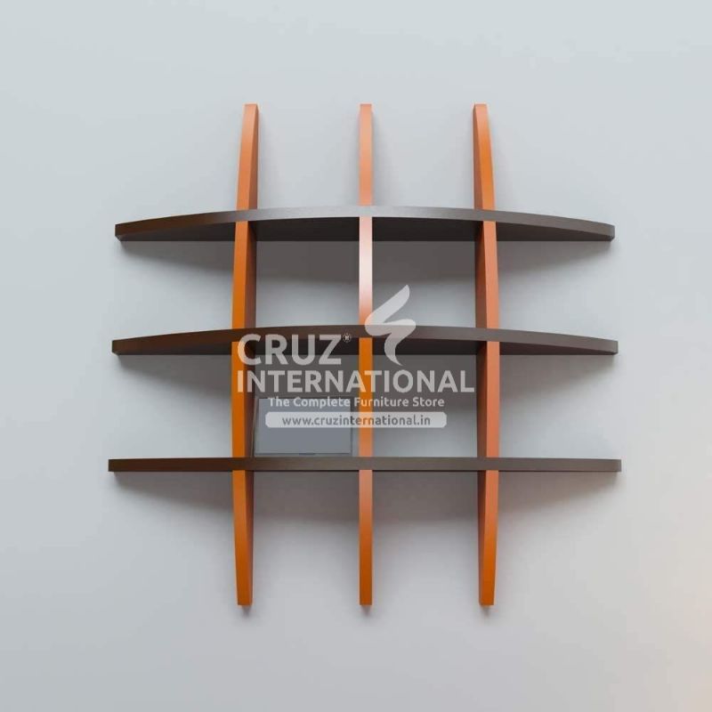 Modern Wooden Wall Rack Shelves CRUZ INTERNATIONAL
