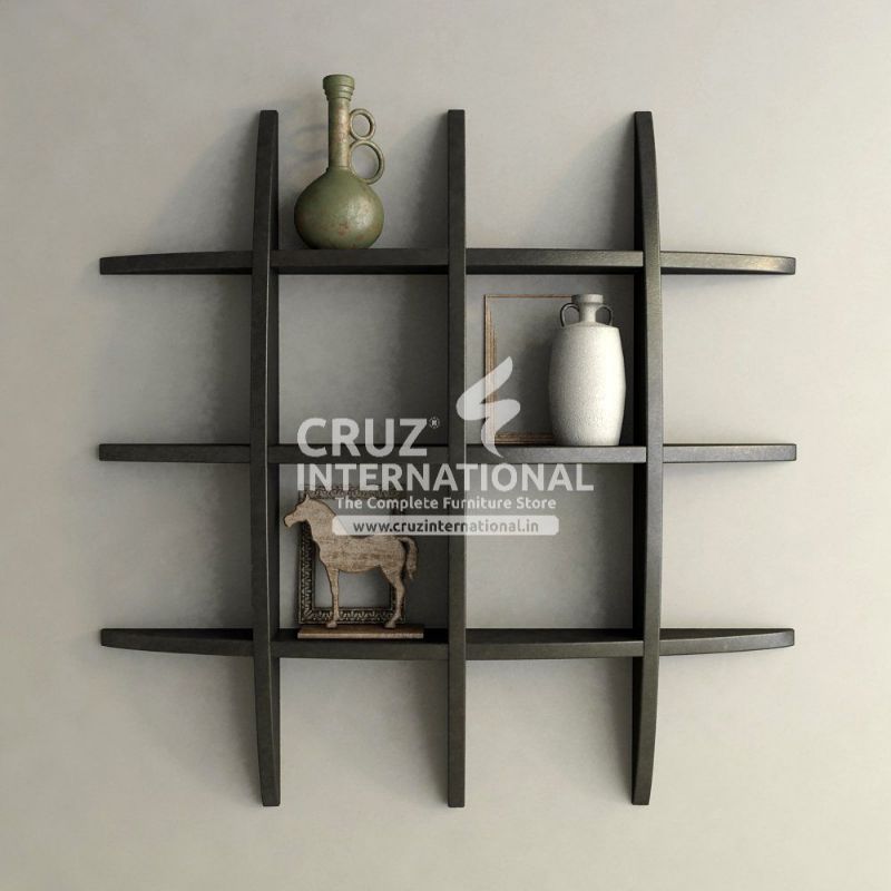 Modern Wooden Wall Rack Shelves CRUZ INTERNATIONAL