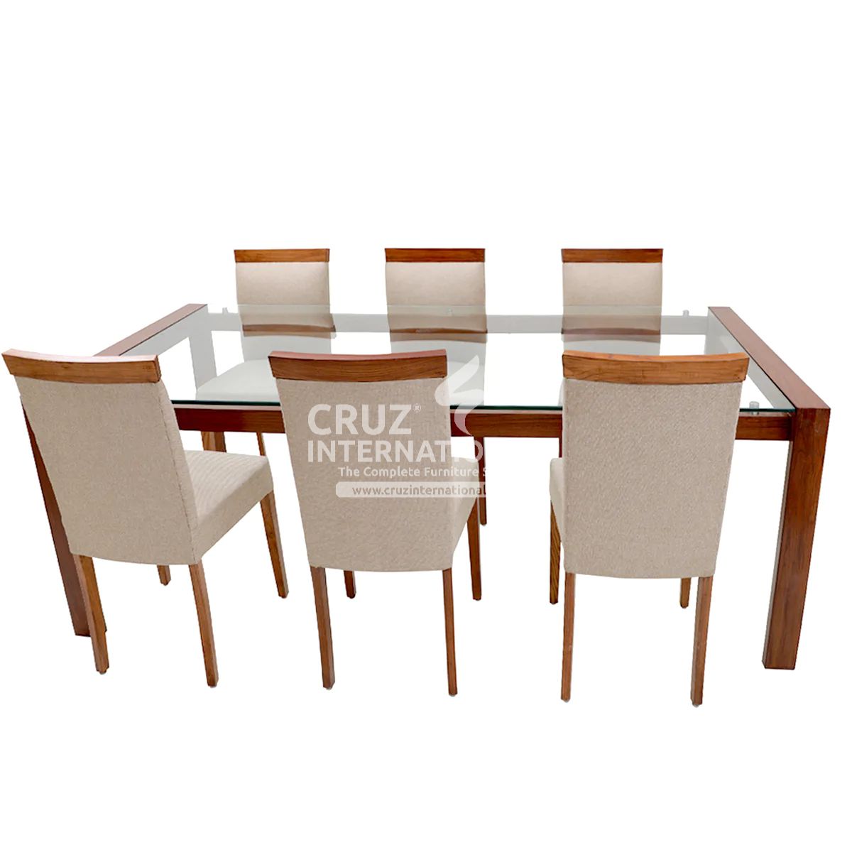 Classic Benito Wooden Dinning Table | 6 Chairs & 1 Table CRUZ INTERNATIONAL