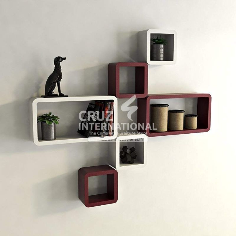 Artwork Wooden Wall Rack Shelves CRUZ INTERNATIONAL