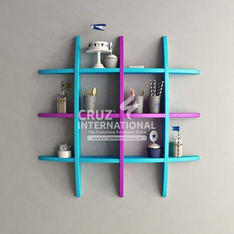 Modern Wooden Wall Rack Shelves CRUZ INTERNATIONAL