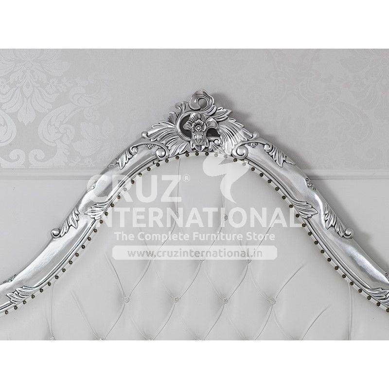 Maharaja Chiara Silver Carving Bed CRUZ INTERNATIONAL