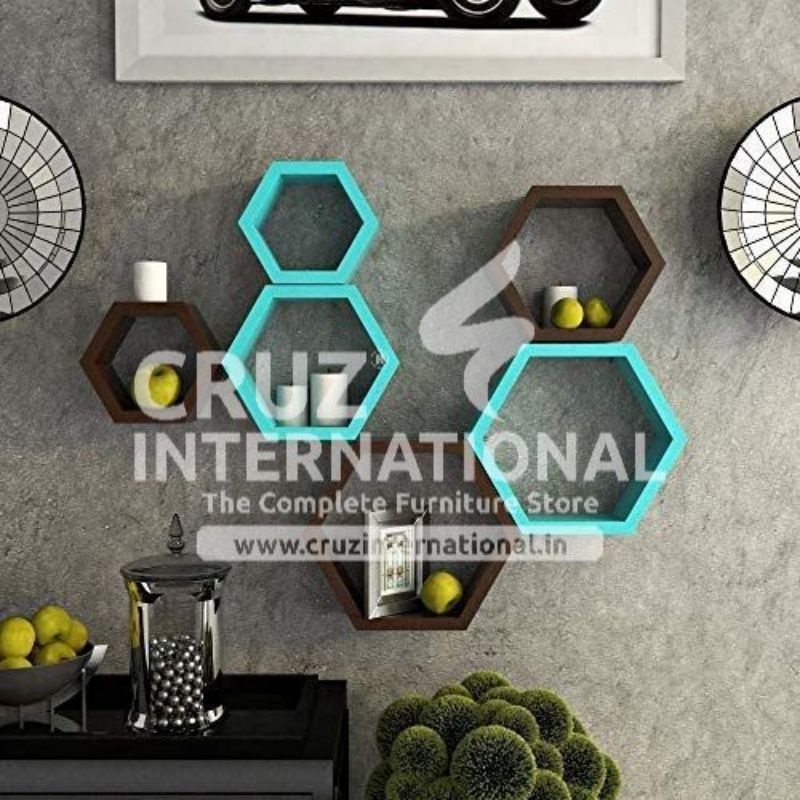 Decor Wooden Wall Rack Shelves CRUZ INTERNATIONAL
