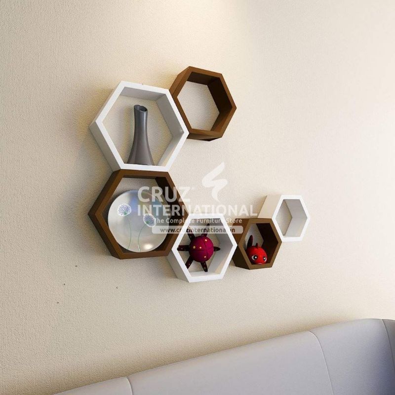 Decor Wooden Wall Rack Shelves CRUZ INTERNATIONAL