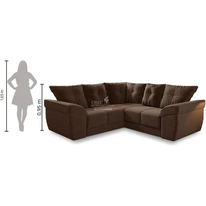 CRUZ Round Sofa: Comfortable and Stylish 5-Seater Solid Wood Design CRUZ INTERNATIONAL
