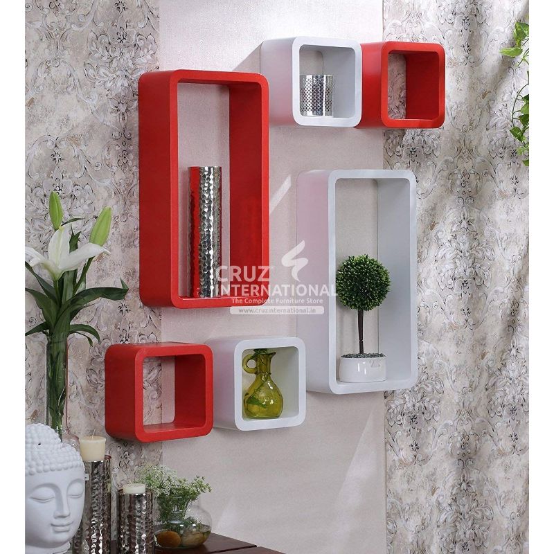 Artwork Wooden Wall Rack Shelves CRUZ INTERNATIONAL