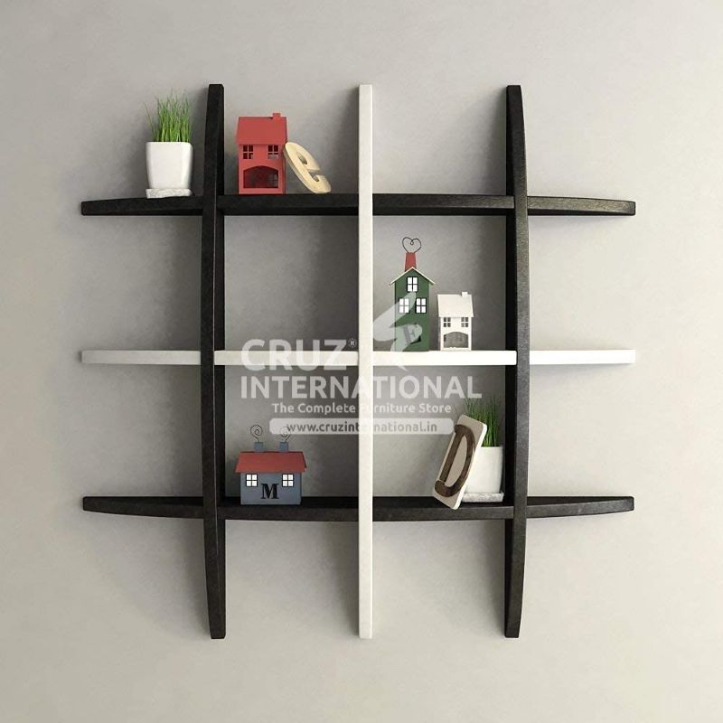 Modern Wooden Wall Rack Shelves CRUZ INTERNATIONAL