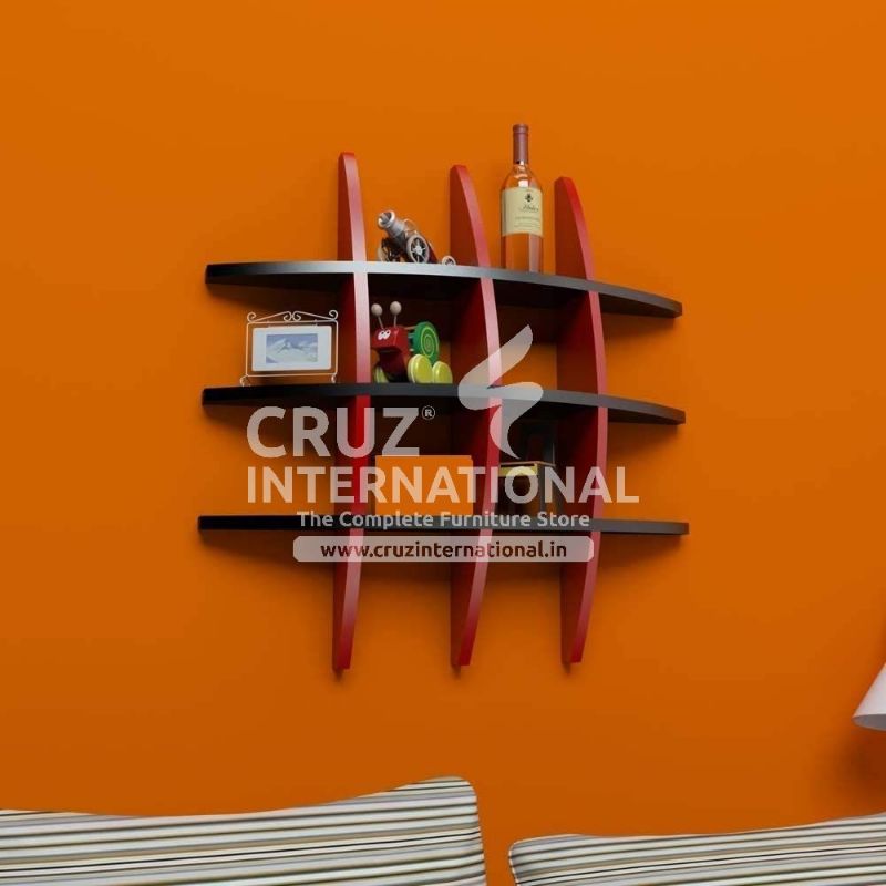 Modern Wooden Wall Rack Shelves CRUZ INTERNATIONAL