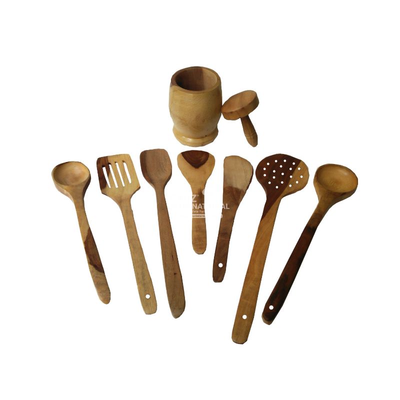 CRUZ INTERNATIONAL Mango Wood Spatula set of 9