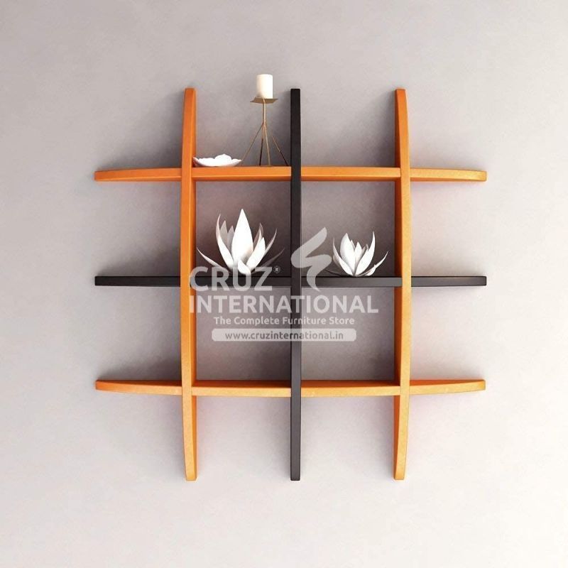 Modern Wooden Wall Rack Shelves CRUZ INTERNATIONAL