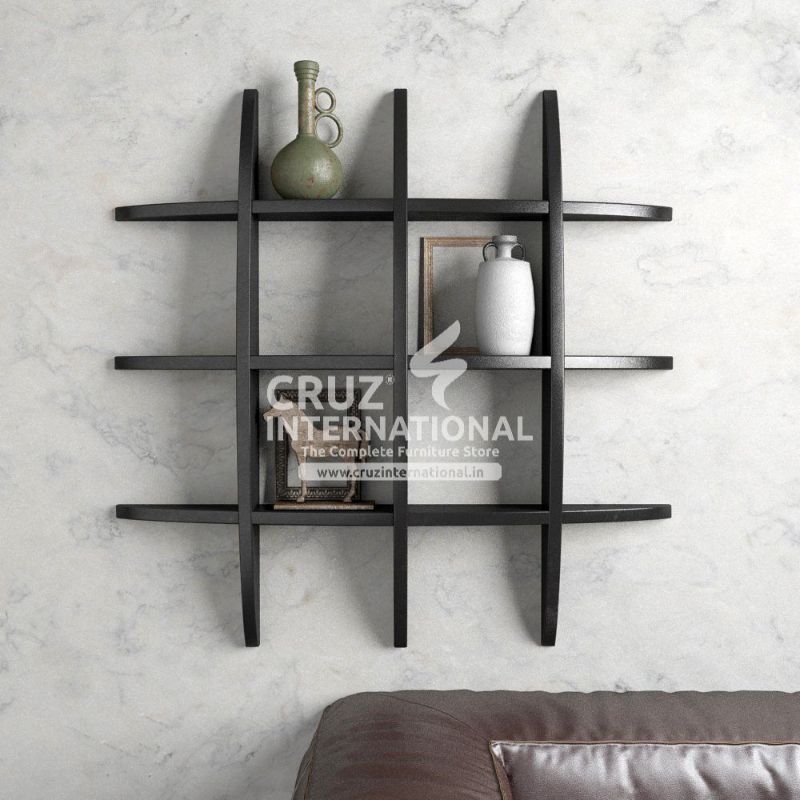 Modern Wooden Wall Rack Shelves CRUZ INTERNATIONAL