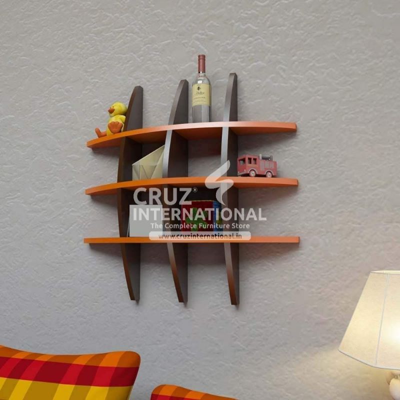Modern Wooden Wall Rack Shelves CRUZ INTERNATIONAL