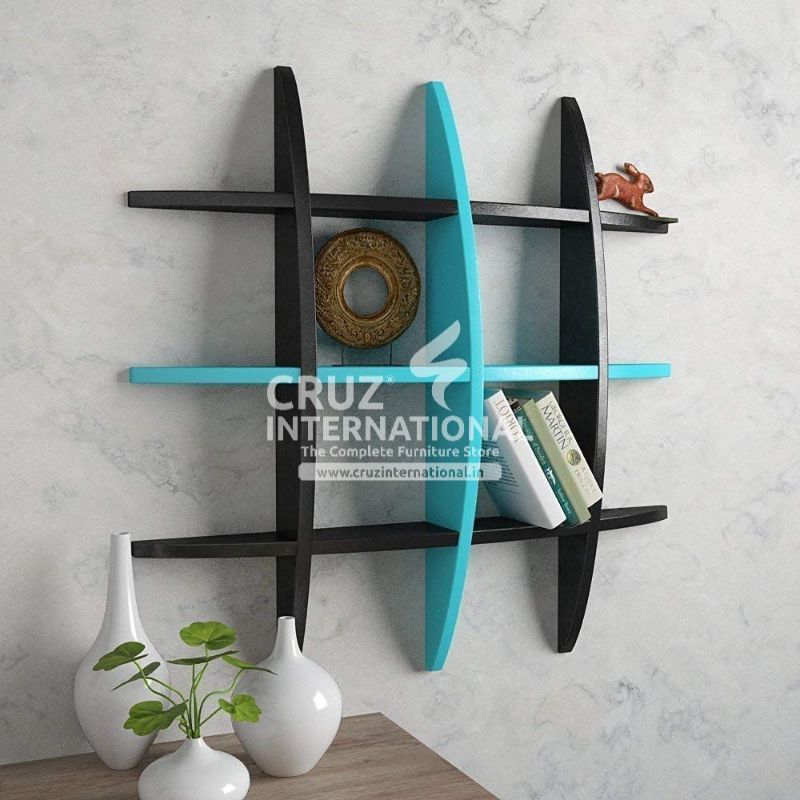 Modern Wooden Wall Rack Shelves CRUZ INTERNATIONAL