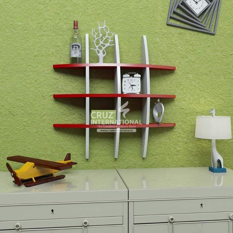 Modern Wooden Wall Rack Shelves CRUZ INTERNATIONAL