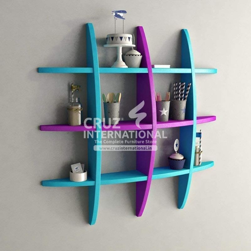Modern Wooden Wall Rack Shelves CRUZ INTERNATIONAL