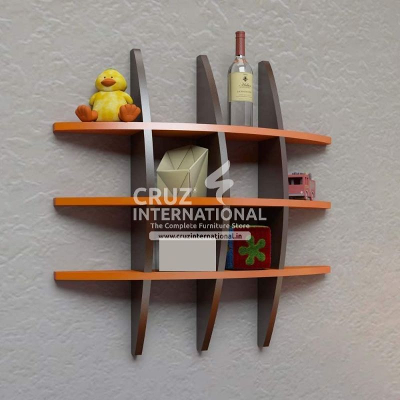 Modern Wooden Wall Rack Shelves CRUZ INTERNATIONAL