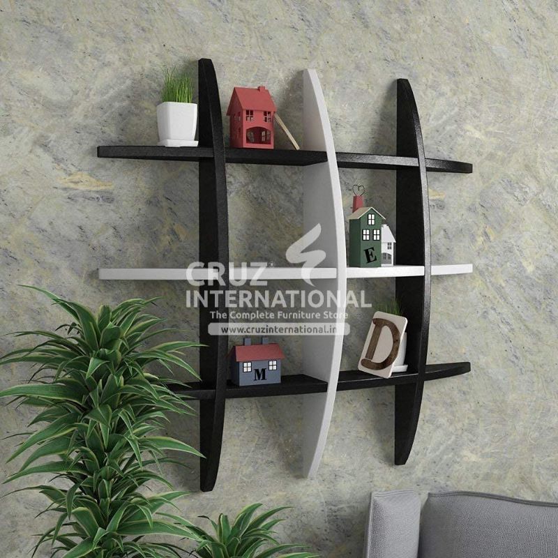 Modern Wooden Wall Rack Shelves CRUZ INTERNATIONAL