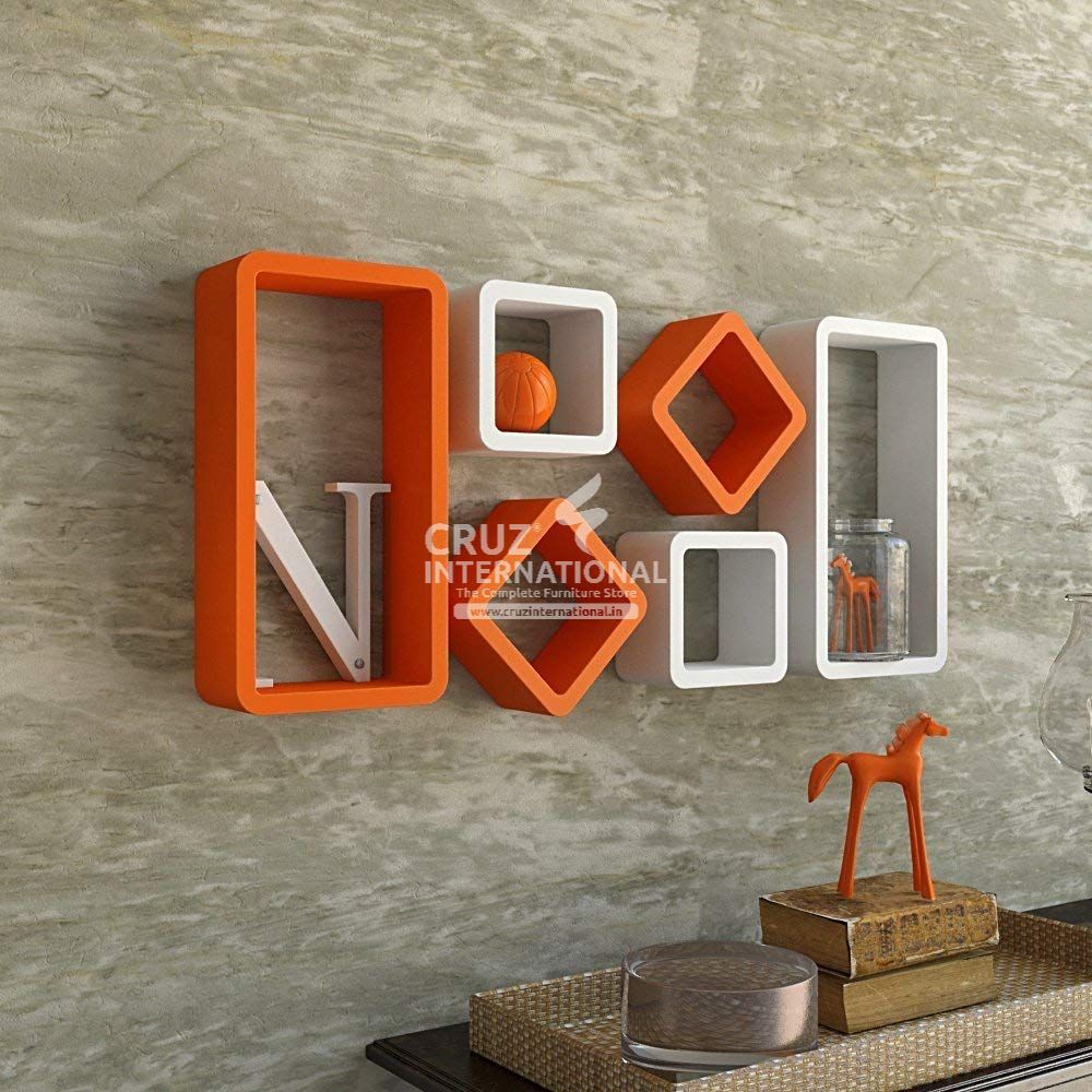 Artwork Wooden Wall Rack Shelves CRUZ INTERNATIONAL