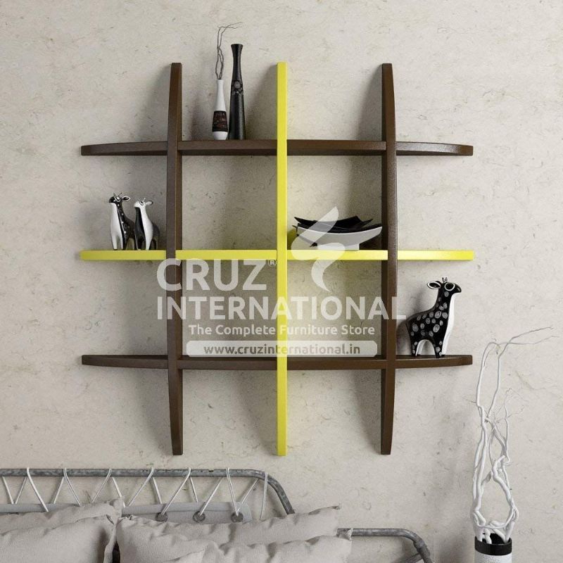 Modern Wooden Wall Rack Shelves CRUZ INTERNATIONAL