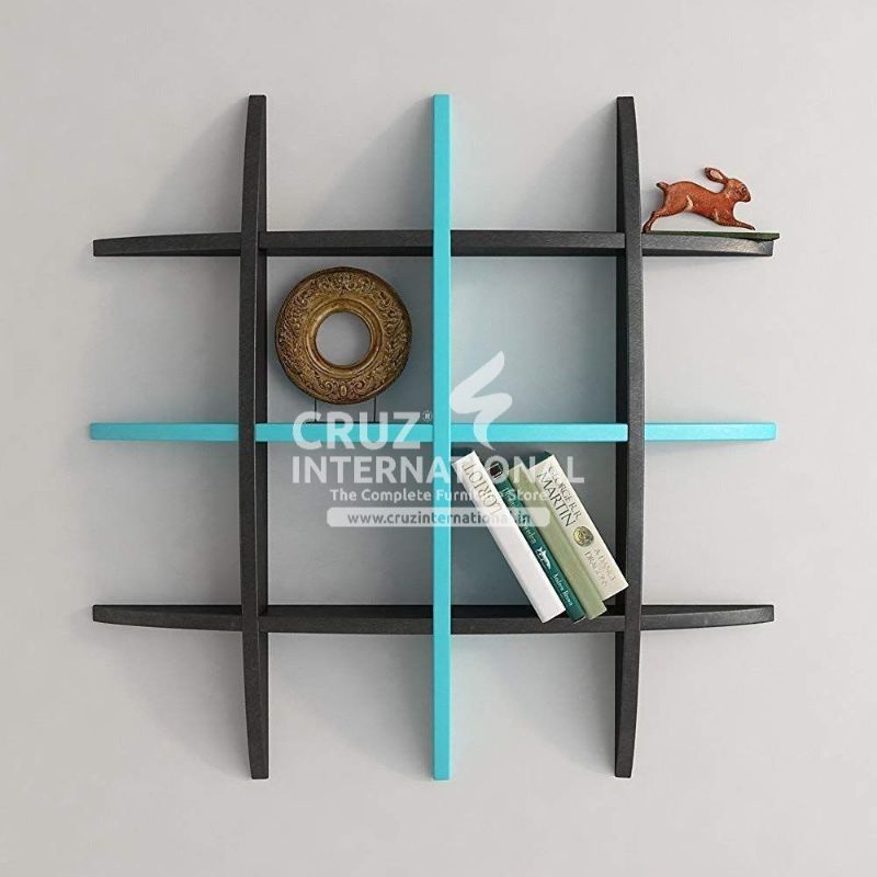 Modern Wooden Wall Rack Shelves CRUZ INTERNATIONAL