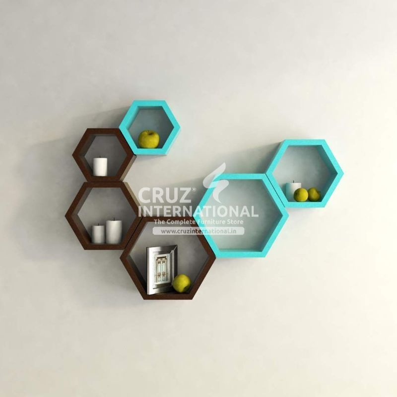 Decor Wooden Wall Rack Shelves CRUZ INTERNATIONAL