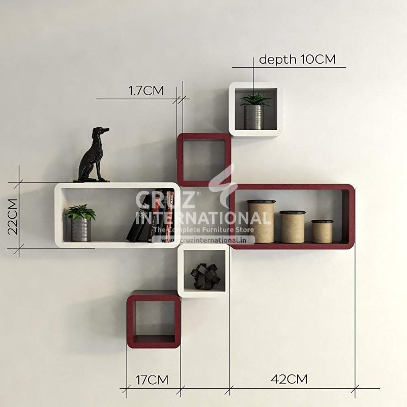 Artwork Wooden Wall Rack Shelves CRUZ INTERNATIONAL
