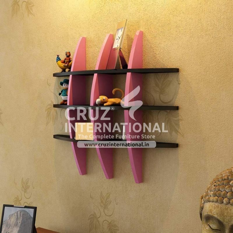 Modern Wooden Wall Rack Shelves CRUZ INTERNATIONAL