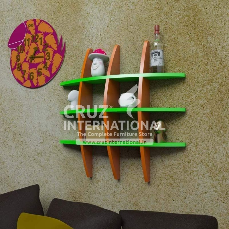 Modern Wooden Wall Rack Shelves CRUZ INTERNATIONAL