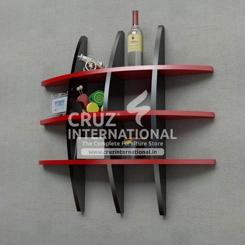 Modern Wooden Wall Rack Shelves CRUZ INTERNATIONAL
