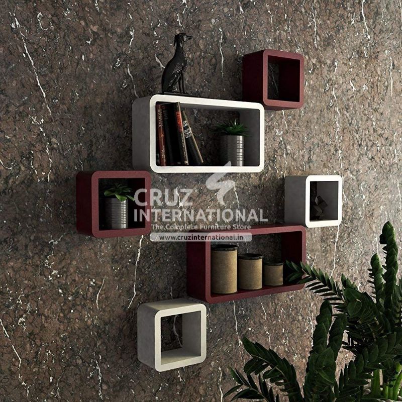 Artwork Wooden Wall Rack Shelves CRUZ INTERNATIONAL