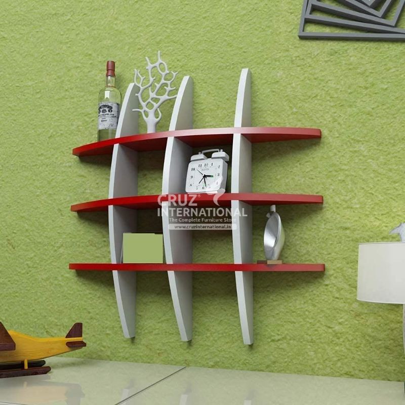 Modern Wooden Wall Rack Shelves CRUZ INTERNATIONAL