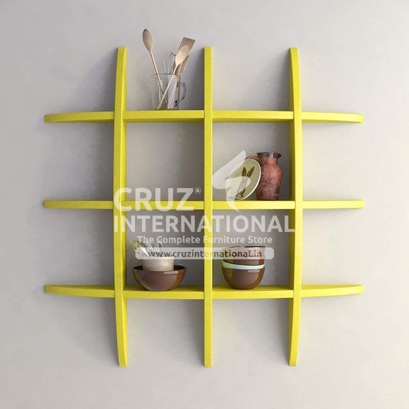 Modern Wooden Wall Rack Shelves CRUZ INTERNATIONAL