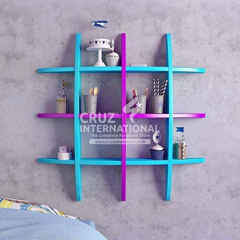 Modern Wooden Wall Rack Shelves CRUZ INTERNATIONAL