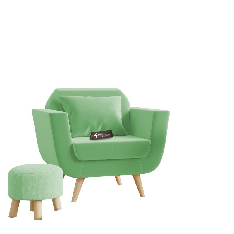 Modern Zoë Arm Chair + Footrest | Standard | 12 Colours Available CRUZ INTERNATIONAL