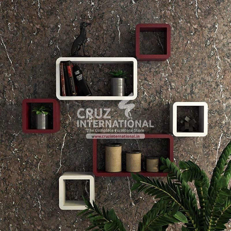 Artwork Wooden Wall Rack Shelves CRUZ INTERNATIONAL