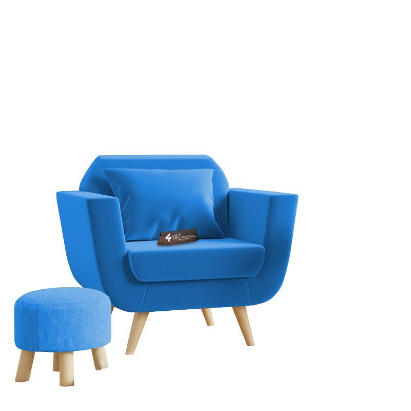 Modern Zoë Arm Chair + Footrest | Standard | 12 Colours Available CRUZ INTERNATIONAL
