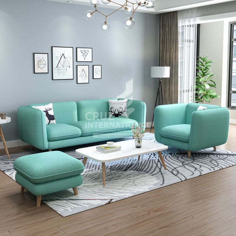 Modern Marcelo Sofa Set | Sky Blue CRUZ INTERNATIONAL