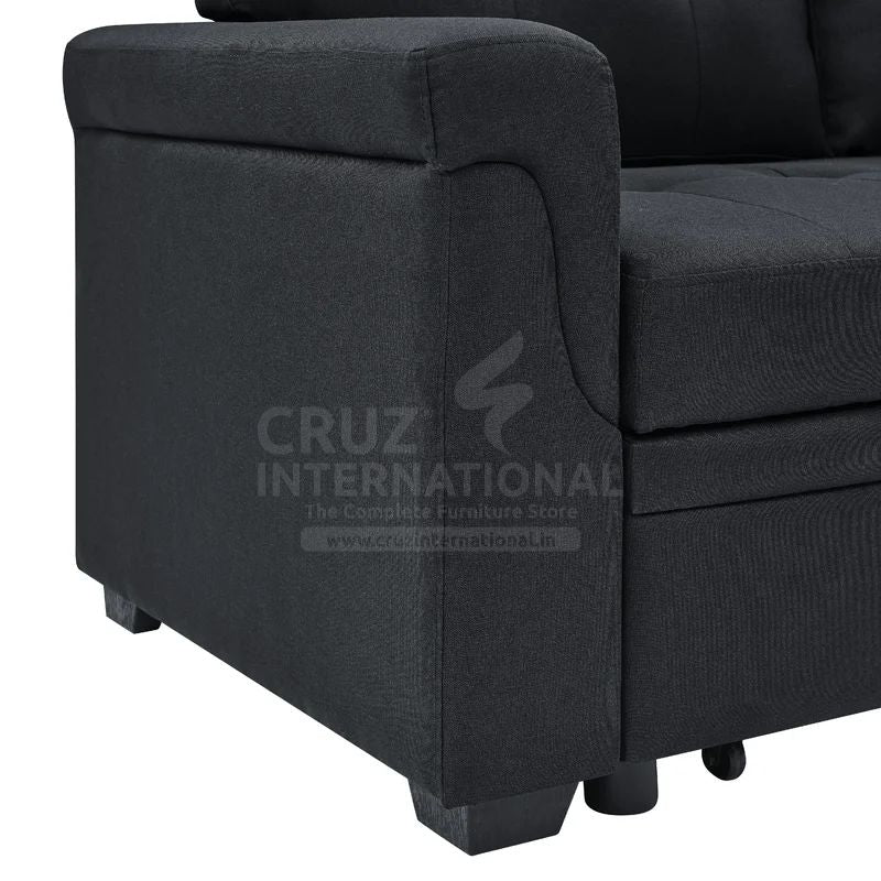 Modern Mariana Sofa Set | L Shape | Black CRUZ INTERNATIONAL