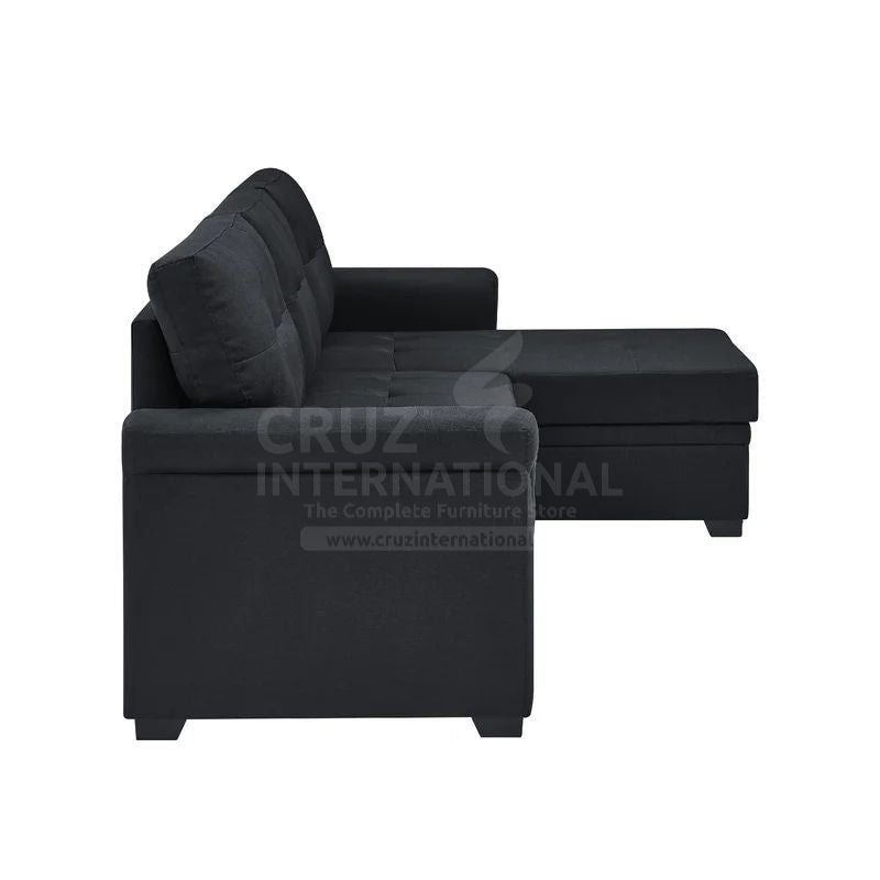 Modern Mariana Sofa Set | L Shape | Black CRUZ INTERNATIONAL