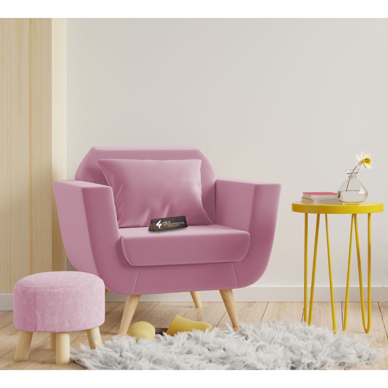 Modern Zoë Arm Chair + Footrest | Standard | 12 Colours Available CRUZ INTERNATIONAL