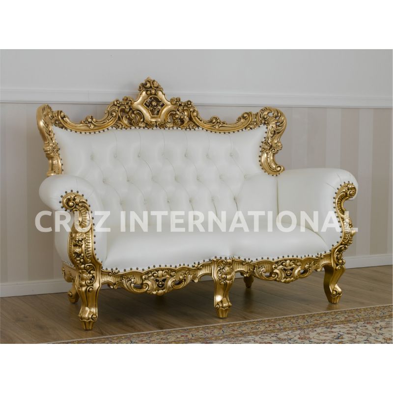 Classic Archie Carving Sofa | Teakwood CRUZ INTERNATIONAL