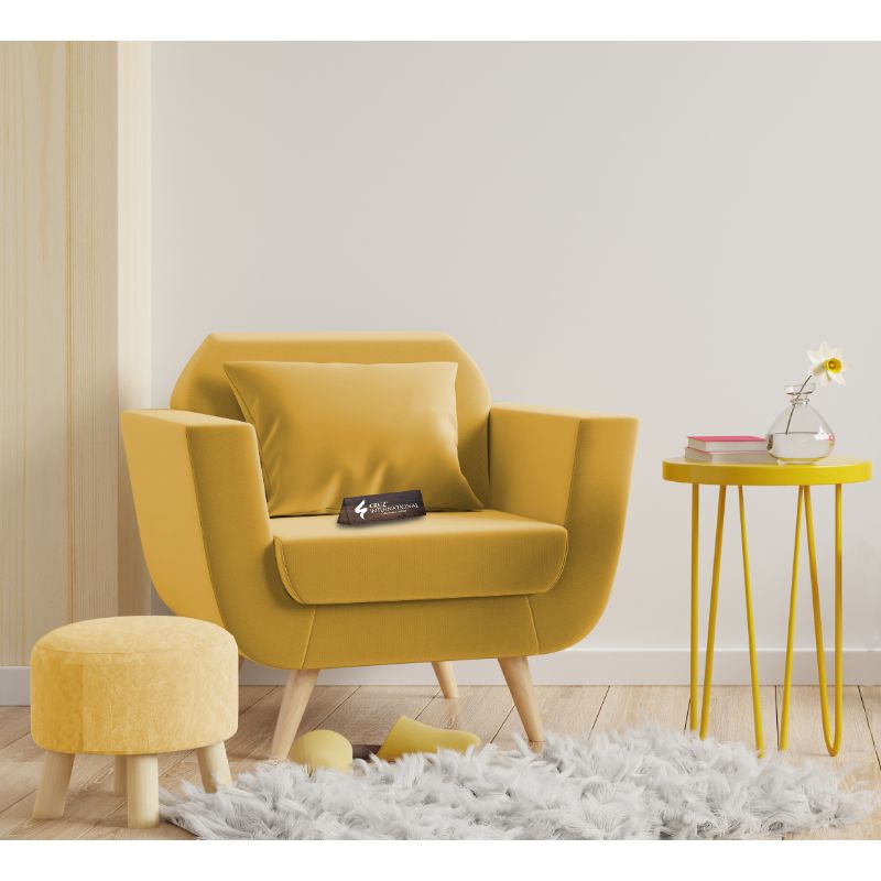 Modern Zoë Arm Chair + Footrest | Standard | 12 Colours Available CRUZ INTERNATIONAL