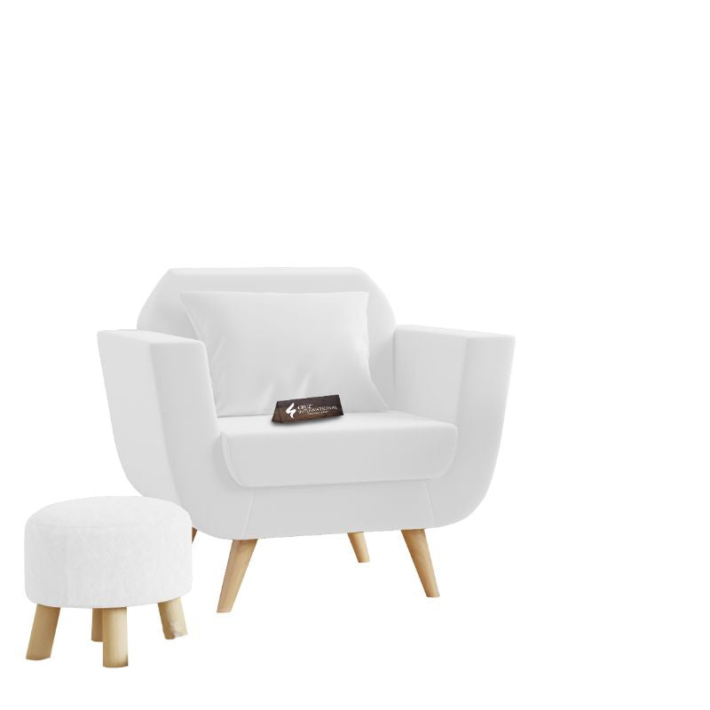 Modern Zoë Arm Chair + Footrest | Standard | 12 Colours Available CRUZ INTERNATIONAL