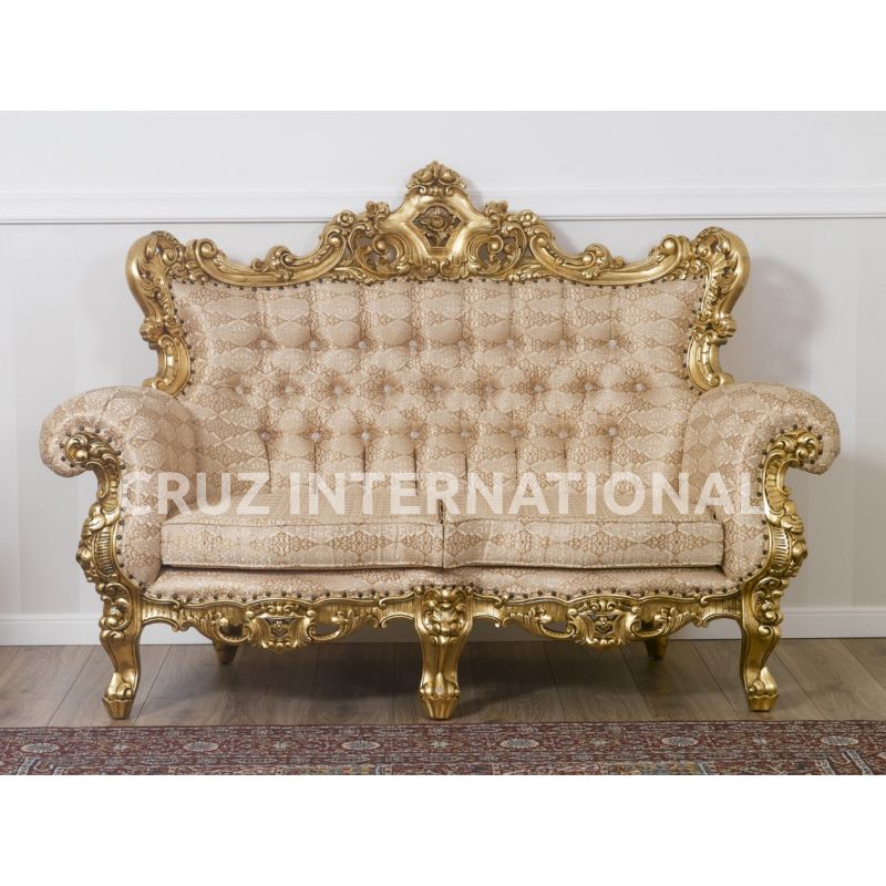 Classic Archie Carving Sofa | Teakwood CRUZ INTERNATIONAL