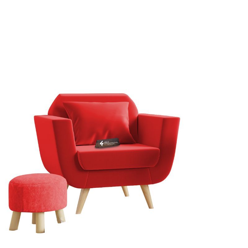 Modern Zoë Arm Chair + Footrest | Standard | 12 Colours Available CRUZ INTERNATIONAL