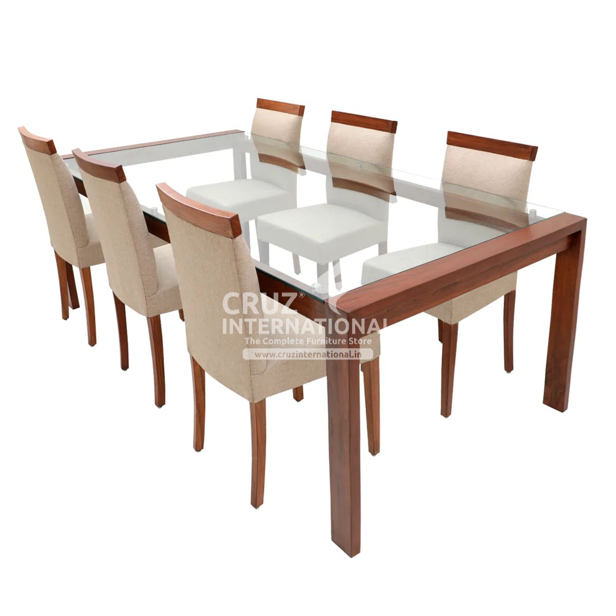 Classic Benito Wooden Dinning Table | 6 Chairs & 1 Table CRUZ INTERNATIONAL