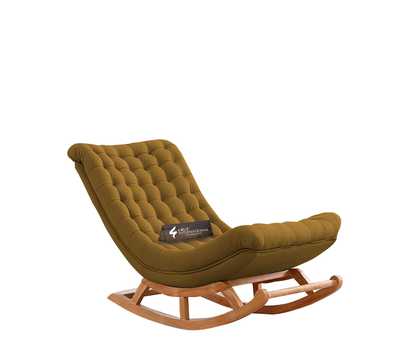 Premium Thyra Natural Rocking Chair | Rosewood | 17 Colours Available CRUZ INTERNATIONAL