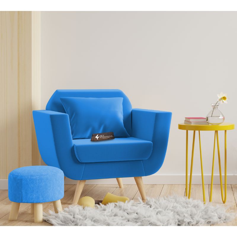 Modern Zoë Arm Chair + Footrest | Standard | 12 Colours Available CRUZ INTERNATIONAL