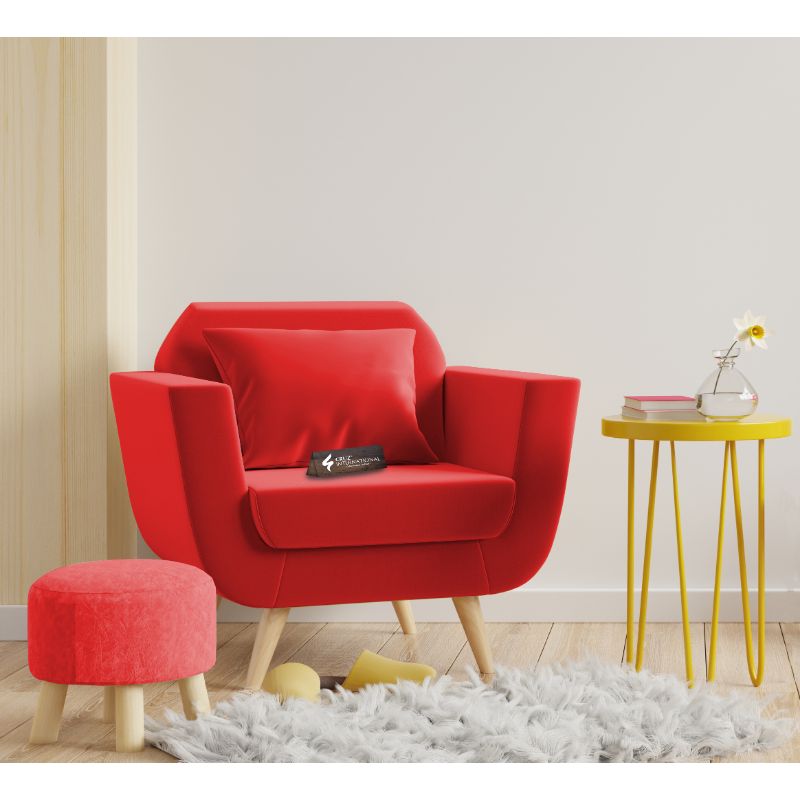 Modern Zoë Arm Chair + Footrest | Standard | 12 Colours Available CRUZ INTERNATIONAL
