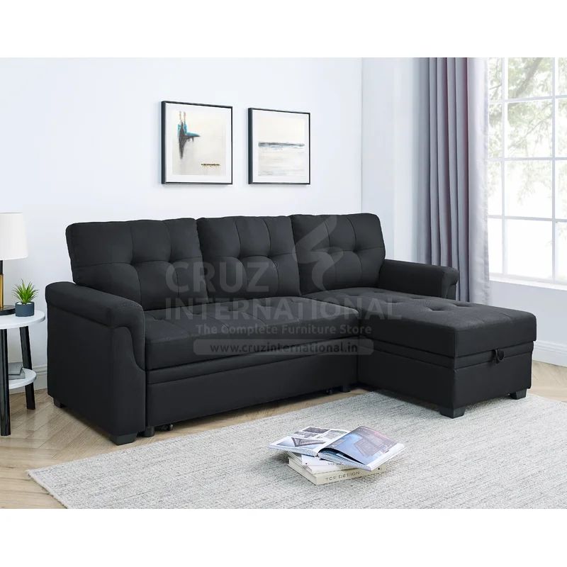 Modern Mariana Sofa Set | L Shape | Black CRUZ INTERNATIONAL